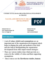 Values, Assumptions in Organisational Development: Course Tittle (S4.01) :organisational Dvelopment & Change