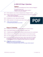 GP - 2005 To 2010 GCE Paper 1 Questions