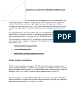 Analyze of 3 Different Energy Systems and Explain Their Contribution To Different Sports and Activities