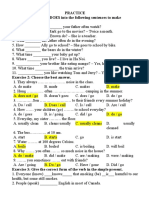 Practice Exercise 1: Put DO or DOES Into The Following Sentences To Make Questions