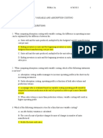 CVP, Variable Costing and Absorption Costing