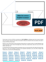 Rules For Correct English Grammar: Prabhugouda Desai, E.Co. O/o BEO Jewargi Dist: Kalaburagi Karnataka State 9902838356