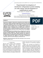 Experimental Investigation of Thermoelectric Refrigeration System Running On Solar Energy and Development of Mathematical Model