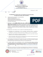 DM No. 84, S. 2021 TeleARALAN Sa Channel 48 - A TV Assisted Learning Modality Through Partnership With OneMedia Complete