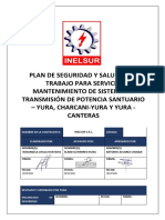 Anexo #4.1 - PLAN DE SEGURIDAD Y SALUD EN EL TRABAJO PARA SERVICIO MANTENIMIENTO DE SISTEMA DE TRANSMISIÓN DE POTENCIA SANTUARIO - YURA, CHARCANI-YURA Y YURA - CANTERAS