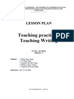 Teaching Practice 2 Teaching Writing: Lesson Plan