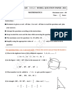 Kerala SSLC Maths Model Question Paper 2021 by Sarath Sir - English Medium