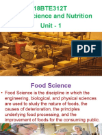 18BTE312T Food Science and Nutrition Unit - 1