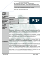 Infome Programa de Formación Titulada (1) Patronaje Industrial