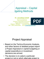 Project Appraisal - Capital Budgeting Methods