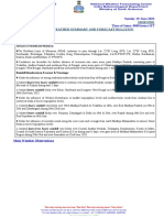 Morning All India Weather Summary and Forecast Bulletin: Sunday 19 June 2022 Time of Issue: 0800 Hours IST