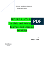 Prof Ed 1 - Course The Child and Adolescent Learners and Learning Principles