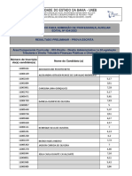 Resultado Preliminar Prova Escrita