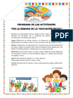 Programa de Las Actividades Educación Inicial