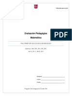 Evaluación Matemática Final Primero e Inicios de Segundo