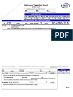 Maintenance Transaction Record: Aircraft Identification and Status