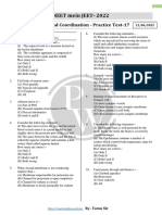 NEET Mein JEET-2022: Neural Control and Coordination - Practice Test-17