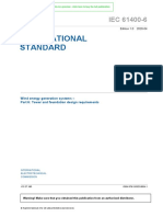 International Standard: Wind Energy Generation Systems - Part 6: Tower and Foundation Design Requirements