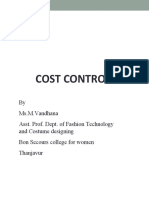 Cost Control Apparel Industry