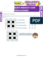 Cuadrado Mágico Con Fracciones para Cuarto Grado de Primaria