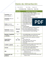 Pauta de Alimentación Kizzy Zenteno Deficit Calorico Moderado