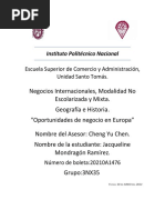 Oportunidades de Negocio en Europa - Jacqueline Mondragón Ramírez