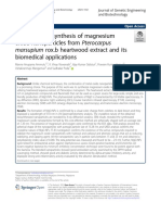 Synthesis of Magnesium Oxide Nanoparticles From Pterocarpus Marsupium Rox.b Heartwood Extract