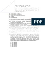 Questoes para o Simulado SESI 064 Biologia