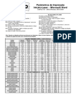 Parâmetros de Impressão InkJet+Laser - Microsoft Word