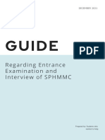 Guide: Regarding Entrance Examination and Interview of SPHMMC