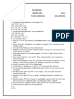 Fraction and Decimal - Revision Sheet