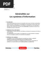 Généralités Sur Les Systèmes D'information 1ère Partie