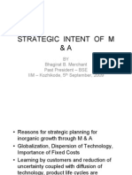 Intent of M&A