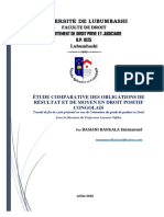 Etude Comparative Des Obligations de Moyen Et de Résultat - TFC - BASIANI B. Emmanuel