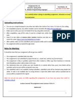 Uploading Instructions:: Assignment No. 01 Semester: Spring 2022 CS508 - Modern Programming Languages Total Marks: 20