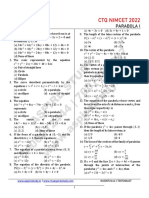 CTQ Nimcet 2022: Parabola I