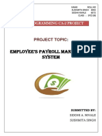 Employee'S Payroll Management System: Project Topic