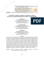 The Influence of Sharia Compliance and Islamic Corporate Governance On Financial Performance of Sharia Commercial Bank