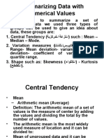 Summarizing Data With Numerical Values: - Introduction: To Summarize A Set of