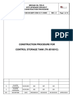 Construction Procedure For Control Storage Tank