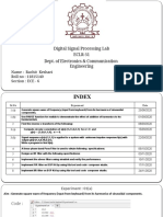 Digital Signal Processing Lab ECLR-51 Dept. of Electronics & Communication Engineering