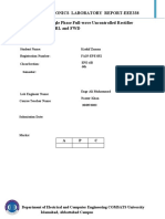 Power Electronics Laboratory Report-Eee338 Simulation of Single Phase Full-Wave Uncontrolled Rectifier With R, RL and FWD