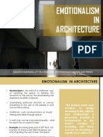 Emotionalism IN Architecture: Shalini N Dharmaraj /1 Yr-Ii Semester /contemporary Theories and Trends