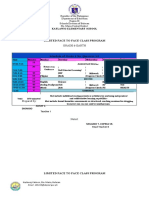 Limited Face To Face Class Program 4 To 6