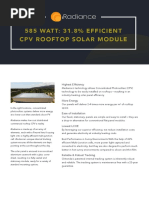 585 WATT: 31.8% EFFICIENT CPV Rooftop Solar Module: Highest Efficiency