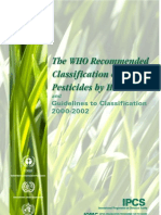 Who Classification of Pesticides by Hazard