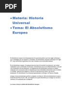 Ensayo Del Absolutismo Europeo