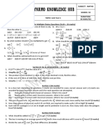 Ut-1 Maths Test Paper