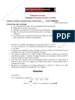 Evaluación en Línea Prueba Pedagógica Teorema de Seno y Coseno