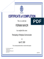 Participating in Workplace Communication - Certificate of Completion